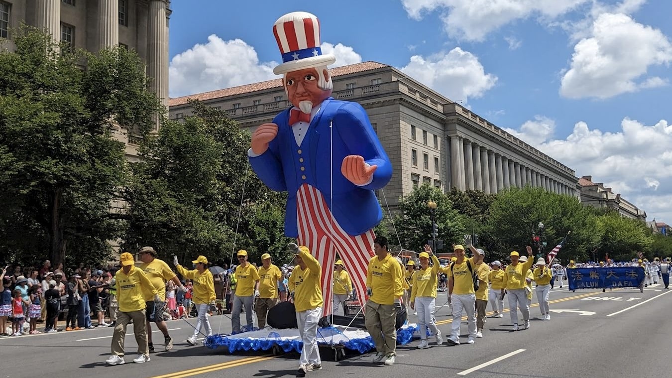 Falun Gong practitioners participate in the 2023 Washington, D.C. Independence Day Parade