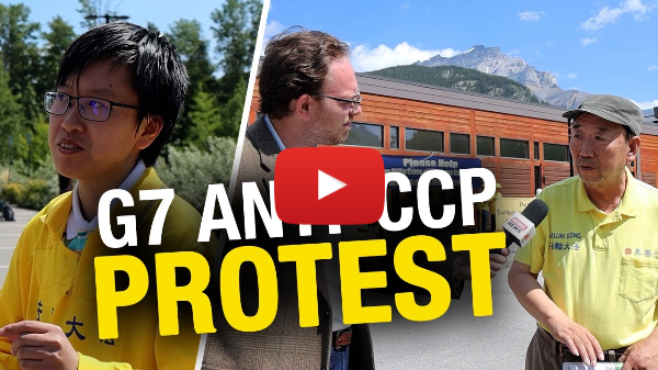 Anti-CCP protesters speak out at Alberta G7 summit